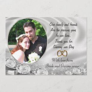 Cartão De Agradecimento Obrigado Wedding você para favores com retrato