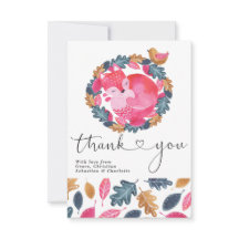 Obrigado Woodland Dormindo Pássaro De Raposa E Fol