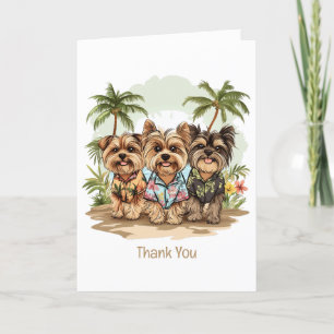 Cartão De Agradecimento Obrigado Yorkshire Terrier Dogs Hawaiian Shirts