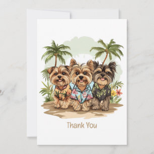 Cartão De Agradecimento Obrigado Yorkshire Terrier Dogs Hawaiian Shirts
