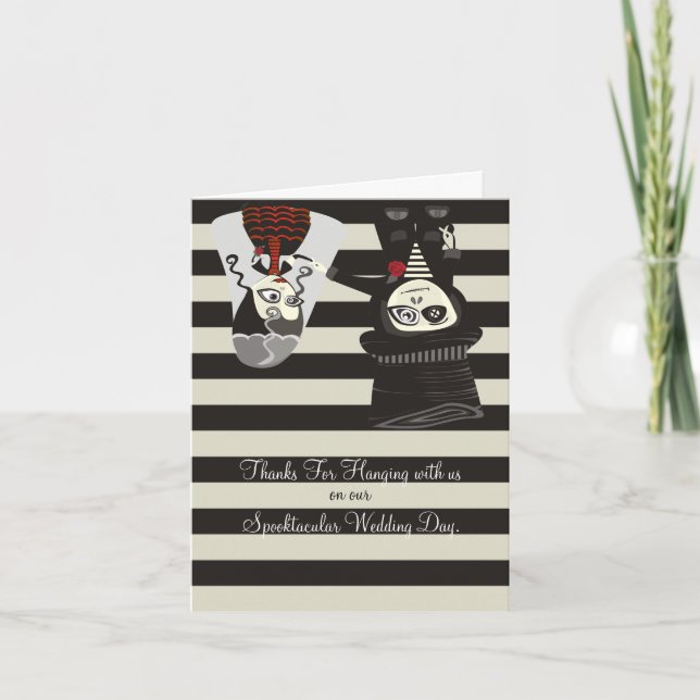 Cartão De Agradecimento Obrigados assustadores do casamento (Frente)