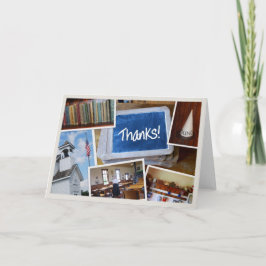 Cartão De Agradecimento "Obrigados!" Cenas da Vintage School House