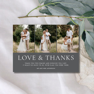 Cartão De Agradecimento Obrigados de amor 3 Foto Casamento Obrigado