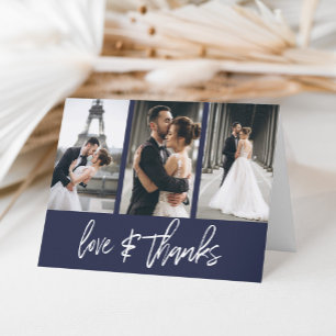 Cartão De Agradecimento Obrigados de amor com colagem de fotos simples Mar