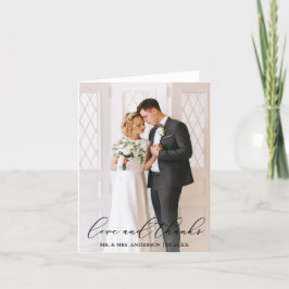 Cartão De Agradecimento Obrigados De Amor Nota Fotográfica De Casamento De