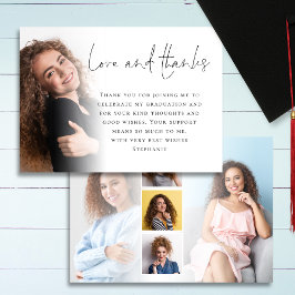 Cartão De Agradecimento Obrigados de Amor para Graduação de Fotos do Scrip