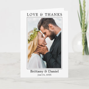 Cartão De Agradecimento Obrigados De Amor Simples E Moderno De Casamento D