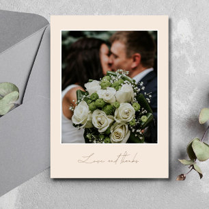 Cartão De Agradecimento Obrigados de Amor Simples Foto Casamento Obrigado