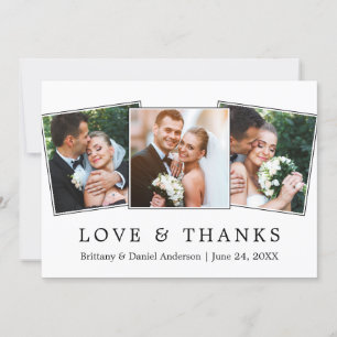 Cartão De Agradecimento Obrigados de Amor Simples Moderno 3 Casamento Foto