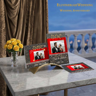 Cartão De Agradecimento Obrigados de aniversário de casamento Dourados e P