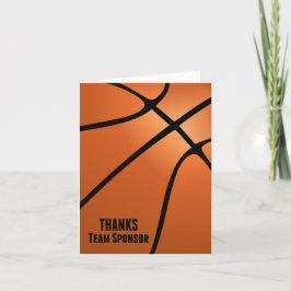 Cartão De Agradecimento Obrigados de basquete Patrocinador da equipe Vazio