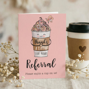 Cartão De Agradecimento Obrigados de latão para a sua Taça de Café Kawaii