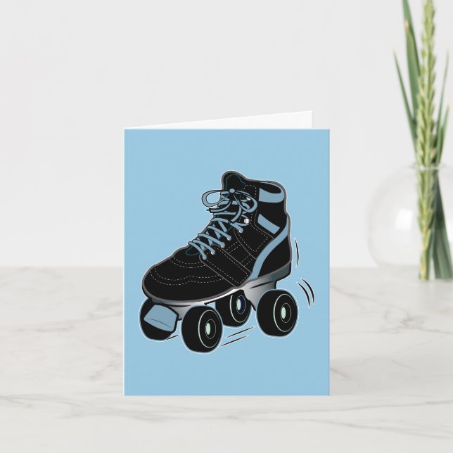 Cartão De Agradecimento Obrigados de Rollerskate para vir ao partido e ao (Frente)