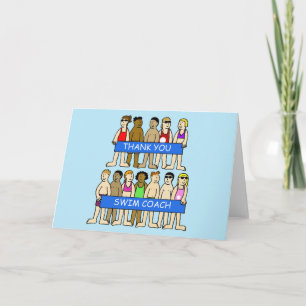 Cartão De Agradecimento Obrigados de treinador de natação