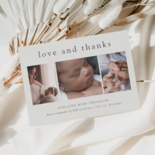 Cartão De Agradecimento Obrigados e amor Colagem mínima de 3 fotos Novo be