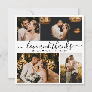 Cartão De Agradecimento Obrigados e amor Foto de casamento Obrigado Carro