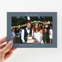 Obrigados e amor Foto simples de casamento Folha a
