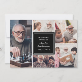 Cartão De Agradecimento Obrigados e amor moderno Funeral de 6 fotos/Bereav