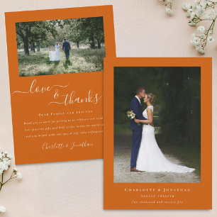 Cartão De Agradecimento Obrigados Elegantes 2 Foto Queimada Casamento Lara