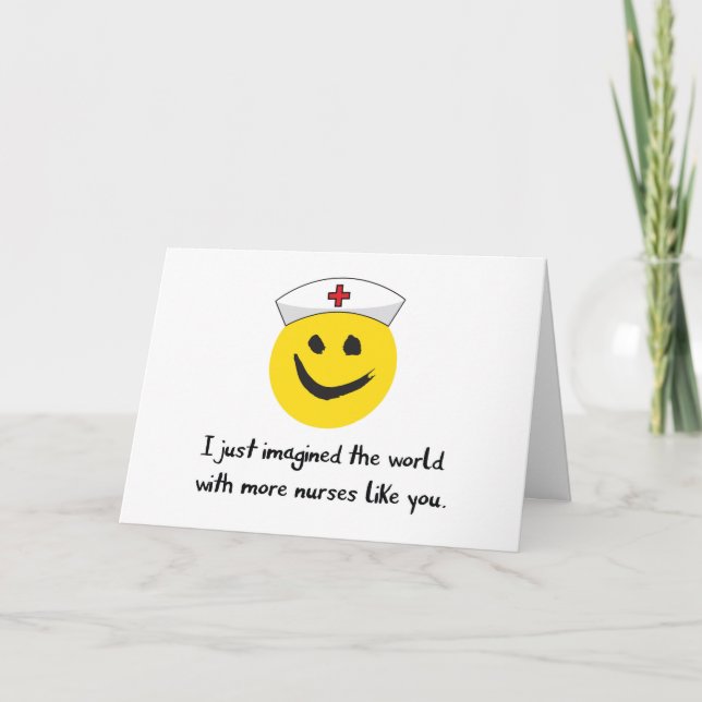 Cartão De Agradecimento Obrigados Enfermeiros, Imaginando Mais Enfermeiras (Frente)