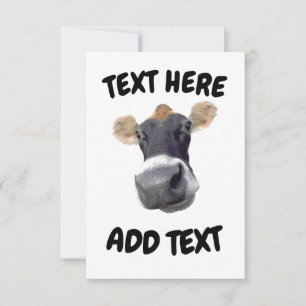 Cartão De Agradecimento Obrigados, Face De Vaca