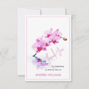 Cartão De Agradecimento Obrigados, Flores de Orquídea Selvagem Brilhantes 