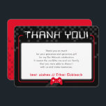 Cartão De Agradecimento OBRIGADOS MODERNOS de JOGOS Bar Mitzvah legal verm<br><div class="desc">pelo kat massard >> www.simplysweetPAPERIE.com <<< Um design simples para seus OBRIGADOS COM AS PLACAS FLAT - para corresponder aos seus convites principais. Adorei o design, mas gostaria de ver algumas mudanças - outro esquema de cores, produto, adicionar uma foto ou adaptado para uma ocasião diferente - sem preocupações, simplesmente...</div>