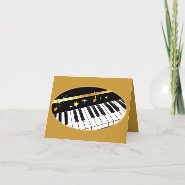 Cartão De Agradecimento Obrigados para chegar ao meu considerando Piano (Frente)