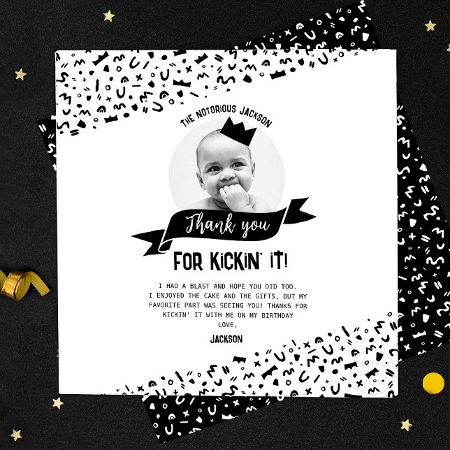 Cartão De Agradecimento Obrigados Para Chutar Comigo 90s Hip Hop (Criador carregado)