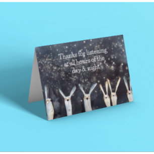 Cartão De Agradecimento Obrigados para escutar