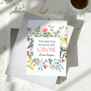 Cartão De Agradecimento Obrigados para me ajudar a fazer crescer professor