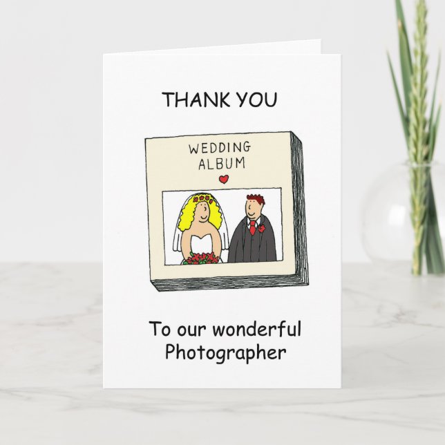 Cartão De Agradecimento Obrigados para nosso Fotógrafo de Casamento (Frente)