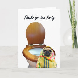 Cartão De Agradecimento Obrigados para o partido, o cão do pug e o