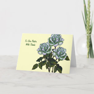 Cartão De Agradecimento Obrigados Para Pastor: Três Rosas Brancas: Arte