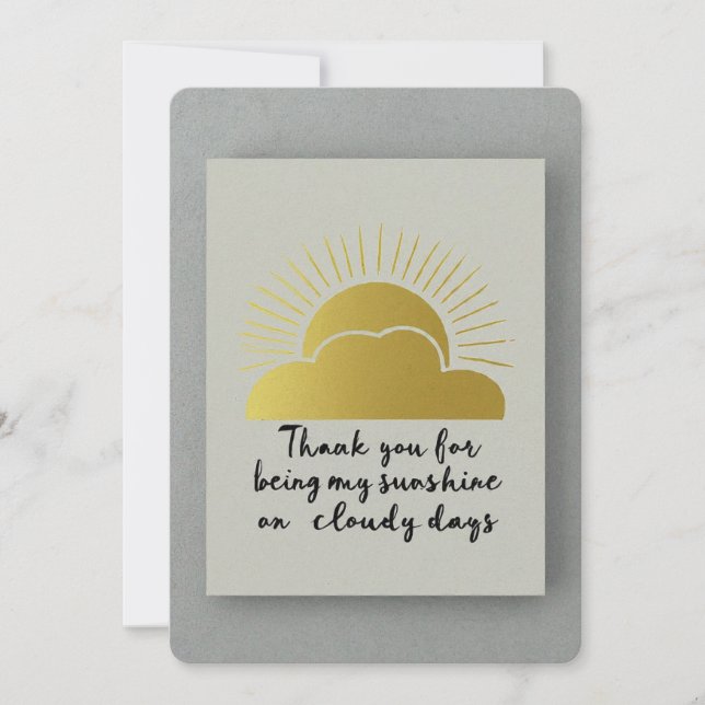 Cartão De Agradecimento Obrigados para suporte em dias nublados (Frente)