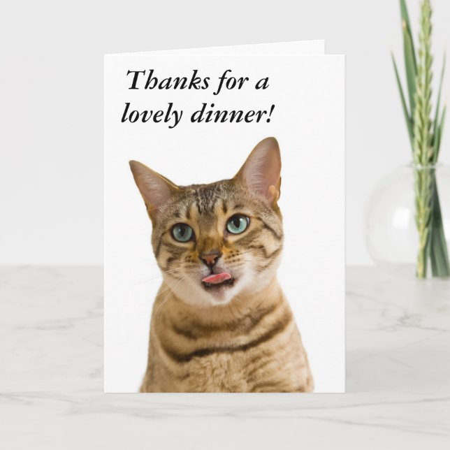 Cartão De Agradecimento Obrigados para uma refeição bonita (Frente)