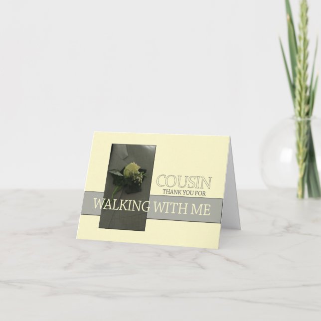 Cartão De Agradecimento Obrigados primo por me derrubar Aisle (Frente)