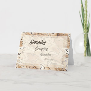 Cartão De Agradecimento Obrigados repetidos em espanhol