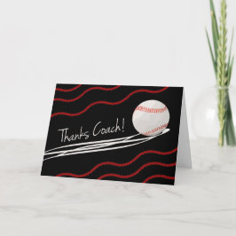 Cartão De Agradecimento Obrigados Treinador de Baseball, Bola Rápida e Pon