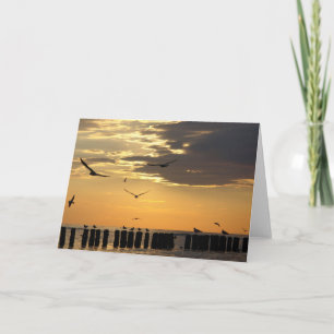 Cartão De Agradecimento Ocean and Birds Greeting Card