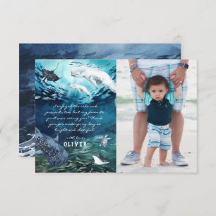 Cartão De Agradecimento Oceano Baleeiro Beluga   Foto Obrigado