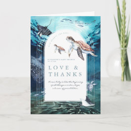 Cartão De Agradecimento Oceano de Tartaruga | Chá de fraldas Obrigado