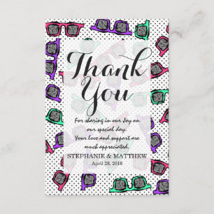 Cartão De Agradecimento Óculos escuros retrorados dos anos 90 esculpidos 