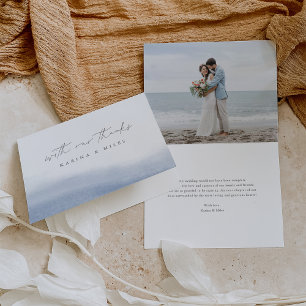 Cartão De Agradecimento Ocultar   Casamento por Aquarela Costeira