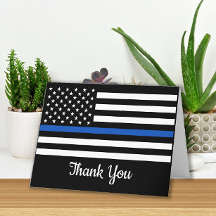 Cartão De Agradecimento Oficial de Polícia Polícia Sinalizador de Linha Az