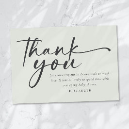 Cartão De Agradecimento Oh Babies Sage Chá de fraldas Minimalista Verde