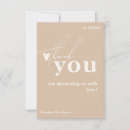 Cartão De Agradecimento Oh Baby Boho Simple Heart Chá de fraldas