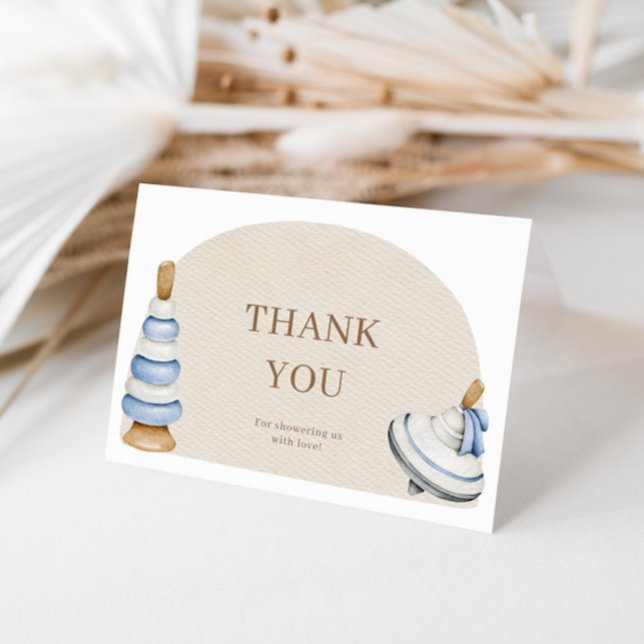 Cartão De Agradecimento Oh Baby BohoWooden Blocks E Brinquedos (Criador carregado)