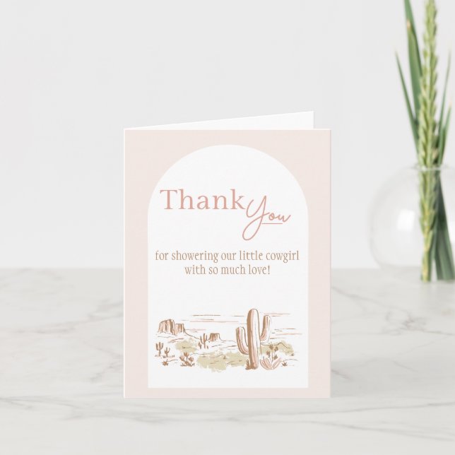 Cartão De Agradecimento Oh Baby Cowgirl Folded Thank You Card (Frente)