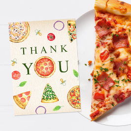 Cartão De Agradecimento Oh Baby Pizza + Chá de fraldas Pacificador